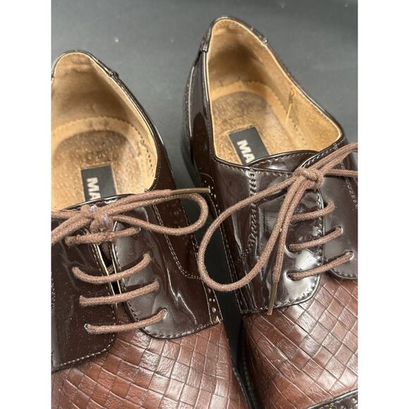 Masimo New York Oxford Mens Brown Croc Embossed Square Toe 2240-12 Size 11 main image 2